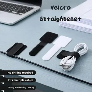 Self-Adhesive Cable Clips, 30-Piece Cable Management Brackets, Multi-Functional Wire Organizer, Desk Under Organizer, Home Organizer