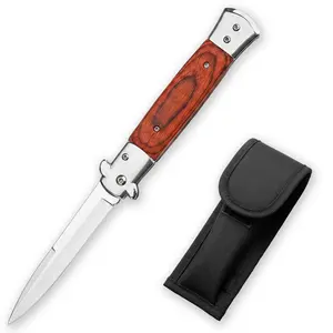 Perfect Gift for Him!  Classic Redwood Folding Knife  Manual Flipper EDC Tool | Vintage Gentleman’s Collection | Birthday & Groomsmen Gift