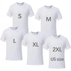 5 PCS Unisex Sublimation Blank T Shirt White Polyester Shirts Crew Neck Short Sleeve for Sublimation T Shirt
