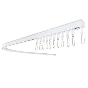 90-Degree Curved Corner Curtain Track with Hooks