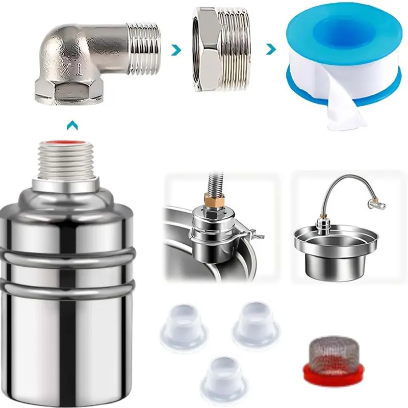 Float , " To 3/4'' Water Float , 304 Stainless Steel Fully Automatic Water Level Control Float , Automatic Water Level Controller For Water Tank, For Pool, Water Tank, Livestock Troughs, Fountion