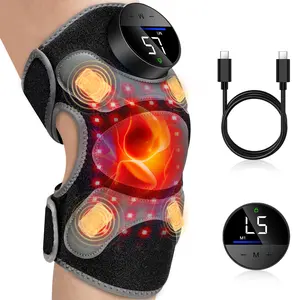 Upgrade 4 Massage Area Knee Brace & Red Light Therapy for Knee, Cord-Free Rechargeable Controller, 20Min Auto Shut-Off, 660nm & 850nm Red Light Therapy Device for Knee/Elbow/Shoulder