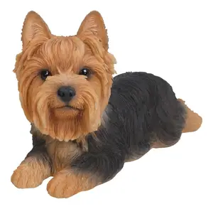 Yorkshire Terrier Resin Dog Lying Down Statue