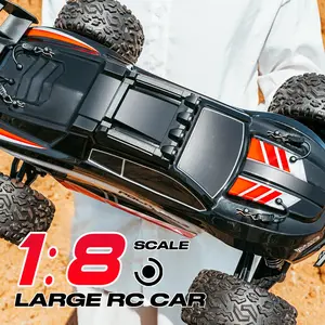 All Terrain 1:8 Scale Off-Road RC Car, 45KM/H High Speed Monster Truck with 2.4 GHz Remote Control, LED Headlights, Rechargeable 2600mAh Battery, Outdoor Sports Racing Car Toys Birthday Christmas Gifts for Adults Boys