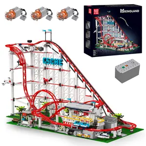 Mould King 11014 Amusement Park Loop Roller Coaster Funfair Motor Model Building Block Adult Kid Gift Toy 3646 Pcs Playground