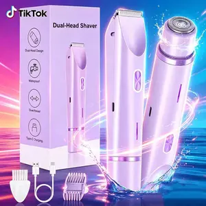 2026 New Women's 2-In-1 Electric Razor, Razors Rechargeable, Pain-Free Hair Removal, Rechargeable Body Trimmer, Underarm and Facial Hair Remover, USB Rechargeable Shaver