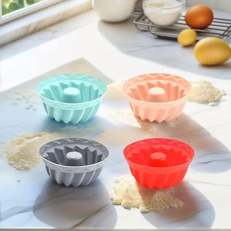 12pcs Silicone Cake Cups, Brownie Molds, Bakery Molds, Heat-Resistant, Non-Stick, Reusable Baking Tools, Ideal for Tube Cakes, Cupcakes, Desserts, Silicone Muffin Cups For Baking