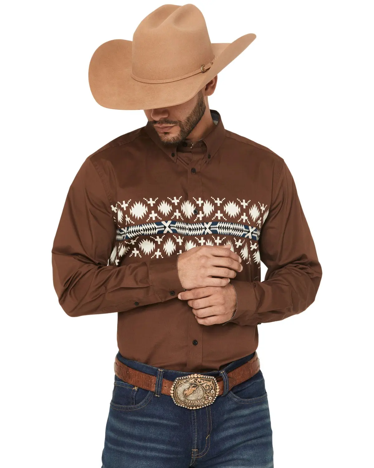 Rank 45 Men's 45&Reg; Men'S Olympic Southwestern Border Long Sleeve - Rmfa25w9-Bn