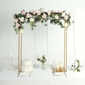 Adjustable Flower Arch Gold Metal Over-The-Table Frame - Wedding Display 48" Tall