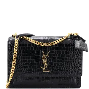 Pre-owned Yves Saint Laurent material Messenger Bags Saint Laurent Sunset Crossbody Bag Crocodile Embossed Leather Medium by Rebag