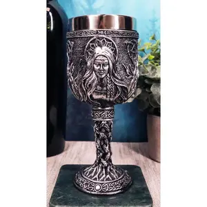 Triple Goddess Maiden Mother Crone Witchcraft Wine Drink Goblet Chalice 5oz