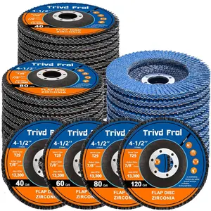 40 Pack Flap Discs 4 1/2 for Angle Sanding Disc - 40/60/80/120 Grit T29 Flap Disc, 7/8 Inch Zirconia Abrasive Grinding Wheel Disc for, Wood, Stainless Finishing