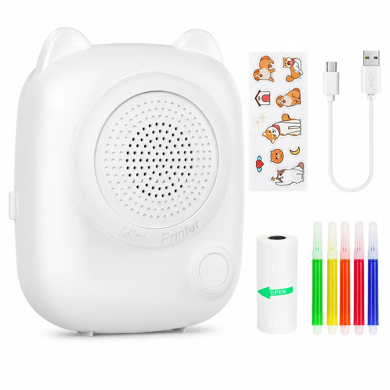 HuiJuKeJi AI-Powered Inkless Thermal Mini Printer for Tween Girls - AI Magic, Voice-to-Image, Bluetooth Pocket Size Portable All-In-1, 1 Roll Paper for DIY Journaling Back-to-School (iOS, Android Compatible)