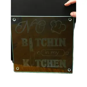 No B*tchin' in my Kitchen Cutting Board/Trivet  Glass Chopping Knives Cover