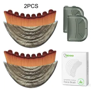 2PCS Lymphatic Contour Face Brush for Jawline & Chin Sculpting, Cotsoco Super Soft Bristles Dry Brushing Massager for Lymphatic Drainage & Facial Fatigue Relief, Beauty Roller Daily, Gift for Her
