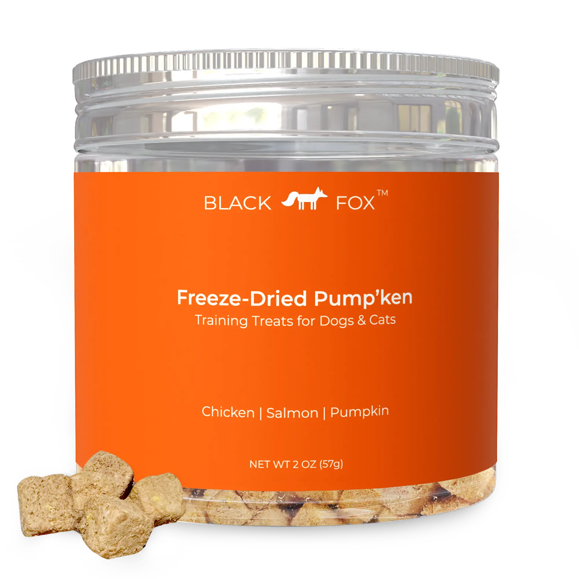 Freeze-Dried Pump'ken Dog Cat Treat Snack | 2oz Chicken Salmon Pumpkin