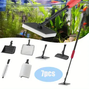1 Set 6 in 1 Aquarium Cleaning Tools,Adjustable Fish Tank Clean Kit with Long Telescopic Handle,Hand Tools Kits,Tools & Hardware,Summervibes