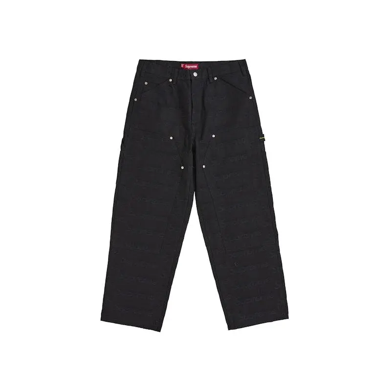 パンツ 34 Supreme black denim pants Supreme Jacquard Logos Double Knee Denim Painter Jean Black (men
