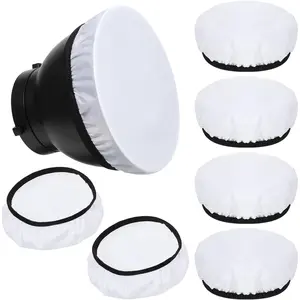7"/18cm Soft White Diffuser Lamp Cover Shade 6Pcs Great for Studio Strobe Reflectors Video Shooting