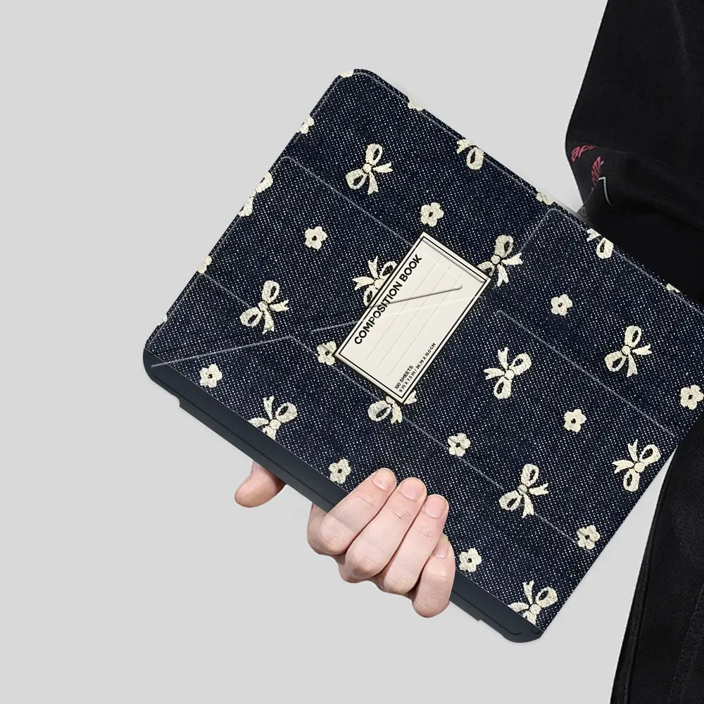 Vintage Jean Design Protective Tablet Case, Durable Tablet Casing, with Transparent Acrylic Y-Fold Stand, Anti-Drop Scratch-Resistant, Transparent Acrylic Back, Fits iPad 7.9/10.2/10.5/11/12.9 inch, Shock-resistant Full Cover, Tablet Covers