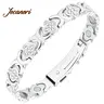 Jecanori Women's Pure Copper Magnetic Bracelet - 3500 Gauss Magnets, Adjustable Cuff, Trendy Bracelet Stacks, Exquisite Flower Design Beaded Style, Business Outfit Elevator, Stainless Steel Fashion Accessory,sohochic