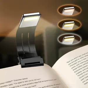 Bookmark Book Light, Clip on Book Lights for Reading at Night, Reading Lights for Books in Bed - Eyes, 8 LED with 3 Colors Temperatures & Stepless Dimming for Readers & Kids (Black)