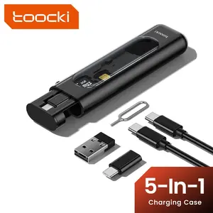 Toocki Five-In-One Charger Box PD 60w, USB-C to USB-C Fast Charging Cable, USB-C to Micro Type-C Data Transfer Adapter, Laptop Card Pin Included