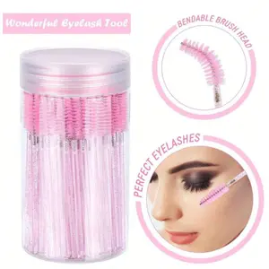 Disposable Lash Wands (200/100/50Counts) with Storage Case | Bendable & Washable Eyelash Curler | Crystal Spiral-shaped Lash Wands Eyelash Brush for False Lashes Cosmetic