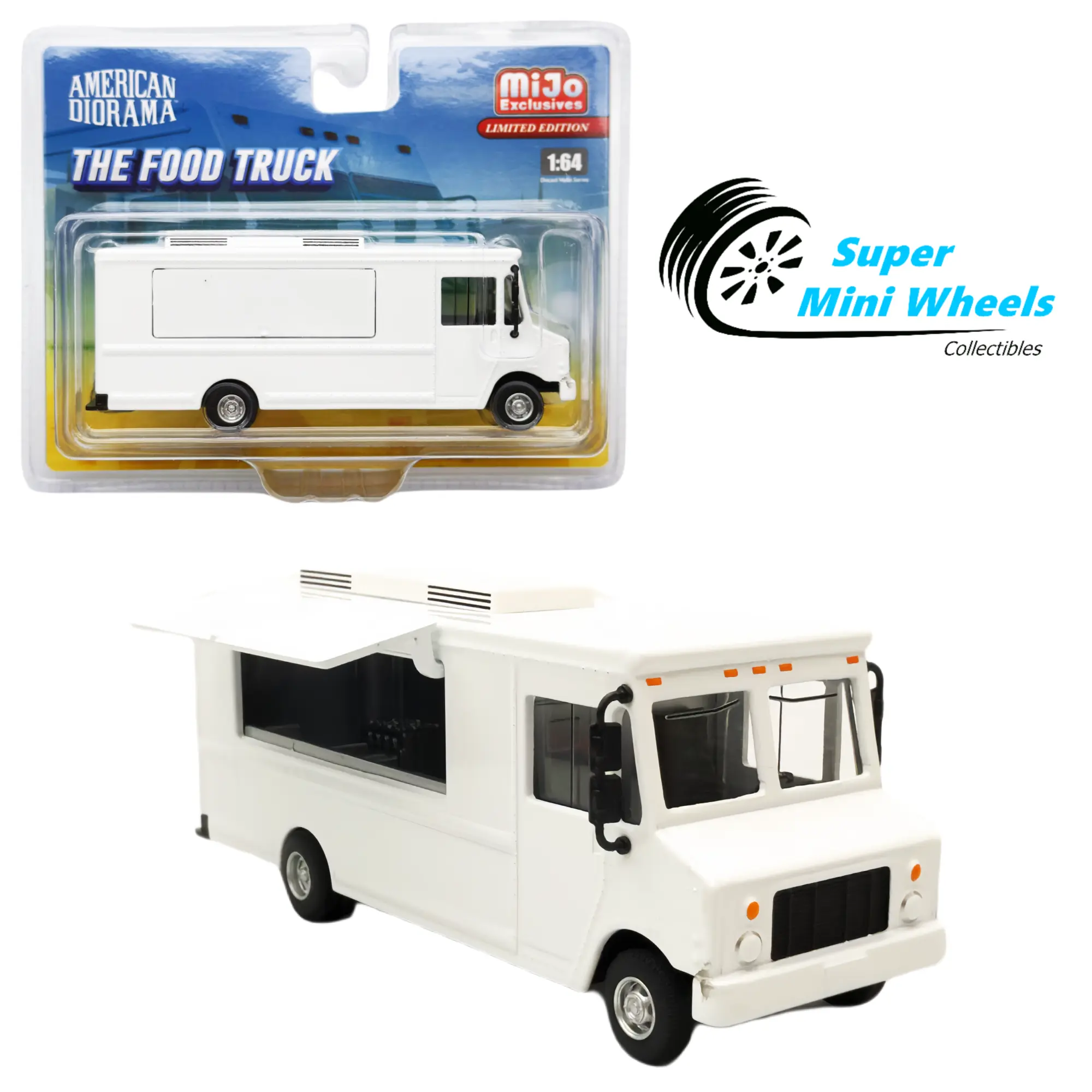 American Diorama 1:64 Food Truck Plain White Truck - Diecast Car