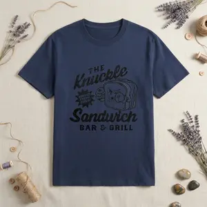 [1] Mens Funny Knuckle Sandwich Bar And Grill Sarcastic Graphic Novelty Tee Cotton Comfortable Fit Vintage Fashion T Shirt Gift Classic Menswear Soft Everyday Streetwear Top Unisex Casual Short Sleeve Dark Grey