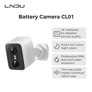 LNDU CL01 4k WiFi Security Camera - 143° FOV - Infrared Night Vision - Infrared + Radar Dual Identification Detection