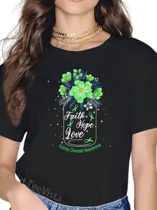 100% Cotton Faith Hope Love Kidney Disease Awareness T-shirt