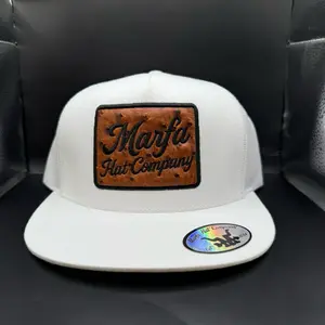 Ostrich Marfa Patch Trucker Hat with synthetic Leather Patch