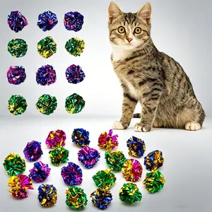 12 Pcs Large Cat Crinkle Toys – Engaging Crinkle Balls for Indoor Cats, Promotes Healthy Play for All Breeds