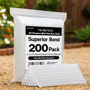 JANCHUN Bulk 200-Count Mini Glue Sticks - 0.27" Diameter Fast-Melt for Kids/Adults Crafting Floral Projects Fabric Arts