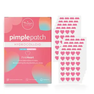 Colorful Boxed Acne Cover Stickers, Hydrocolloid Blemish Patches, Gotu Kola Ingredient, Heart Design, Moisturizing Skin Care, Blemish Relief Care, 240pcs, Cleanse Acne