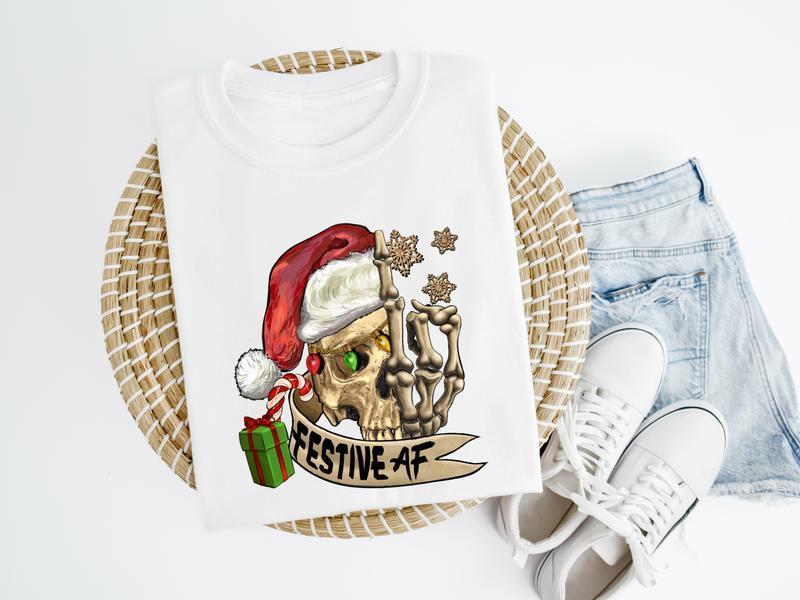 Festive AF Shirt Crew Unisex Cotton Top T-Shirt