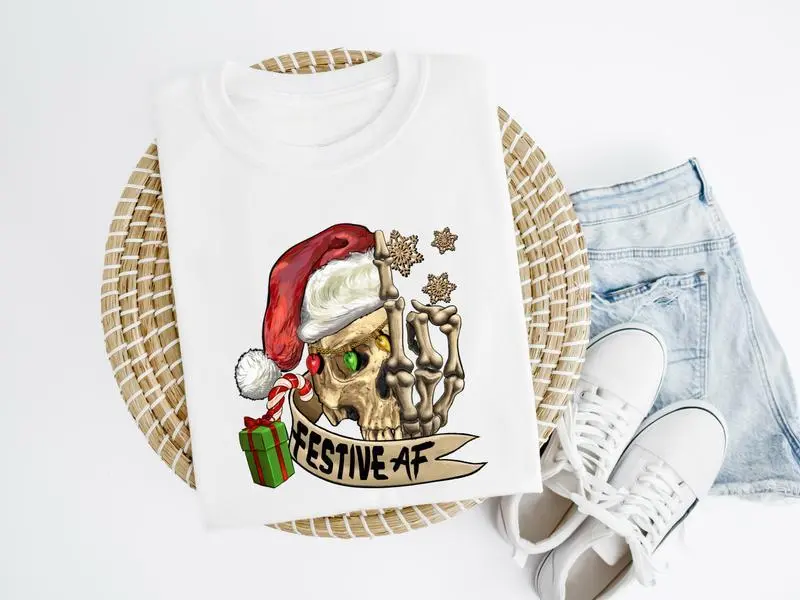 Festive AF Shirt Crew Unisex Cotton Top T-Shirt