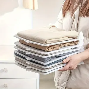 20pcs Stackable Clothes Folding Boards - Heavy-Duty Plastic Closet Organizer with Space-Saving Design, Lightweight & Portable Garment Rack for Wardrobe, Dorm, Home - Easy-Clean Clothes Shelf for Shirts, Dresses, Jeans, Organizing, Laundry Organization