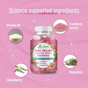 Wins Town PMS Relief Hormone Balance Gummies, Menstrual Cramp Relief & Menopausal Support, 60 Count