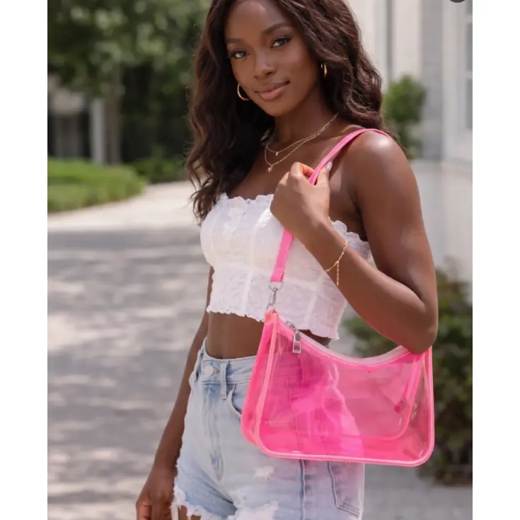 Y2K Neon Transparent Jelly Bag, Fashion Versatile Shoulder Crossbody Bag, Summer New Style Glossy Small Bag, Party Street Essential Mini Women's Bag