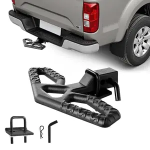 VEVOR Hitch Step for 2 Inch Receiver, Universal Rear Bumper Guard Protector with 350 LBS Load Capacity, Wide Non-Slip Tow Hitch Step with Pin Kit and Stabilizer, Fit for Pickup, Trailer, Truck, SUVVEVOR Super Brand Day