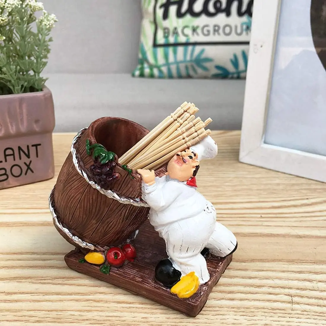 Cool Lemon Funny Fat Chefs Series Wine Bottle Holder Wine Racks Stands Toothpick Dispenser Holder Box Pocket Pepper Salt Shakers Dispenser Set Welcome Sign Decorative Display Stand Home Decoration