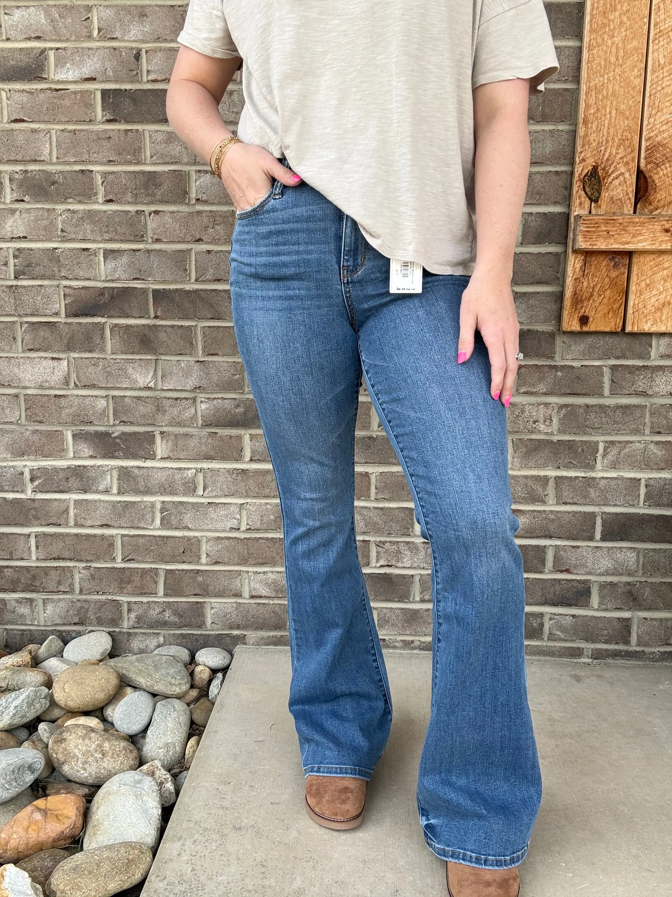 High Rise Medium Wash Flare Jeans by Judy Blue