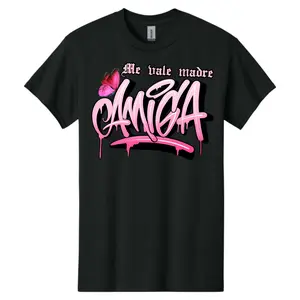 Pink Amiga Shirt - Me Vale Madre Design, Comfortable Fit, Ideal for Casual Wear