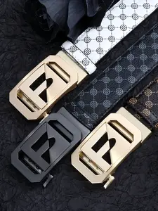 Trendy New Business Casual Men's Automatic Buckle Leather Belt, Classic Leisure Versatile Design, Perfect for Daily Wear & Office Use