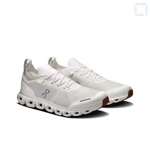 All White Breathable Road Running Sneakers | Lightweight Woven Mesh Hollow Flexible Outsole | For Daily Jogging City Walking | Cushion Every Step to Eliminate Foot Fatigue