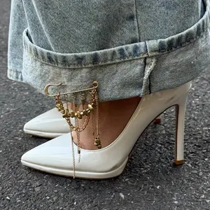 New Multi-Functional Chain Tassel Brooches Handmade Adjustable Clothes Accessory Detachable Beaded Chain Pin Women