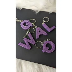 Lavender Letter Keychain