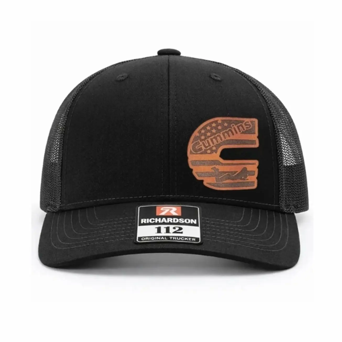 Vintage Cummins American Richardson 112 Baseball Cap with Cement Leather Patch trucker hat | Leather Patch Snapback Hat | Gift for Him